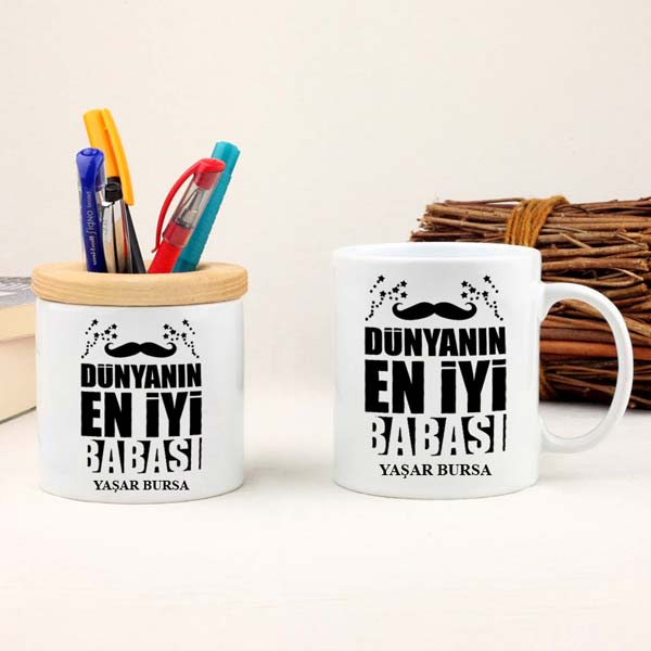 Dünyanın En İyi Babası Kupa Bardak Ve Kalemlik Hediye Seti