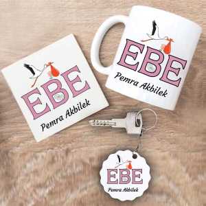  - Ebe Kupa Bardak Altlık ve Anahtarlık Hediye Seti