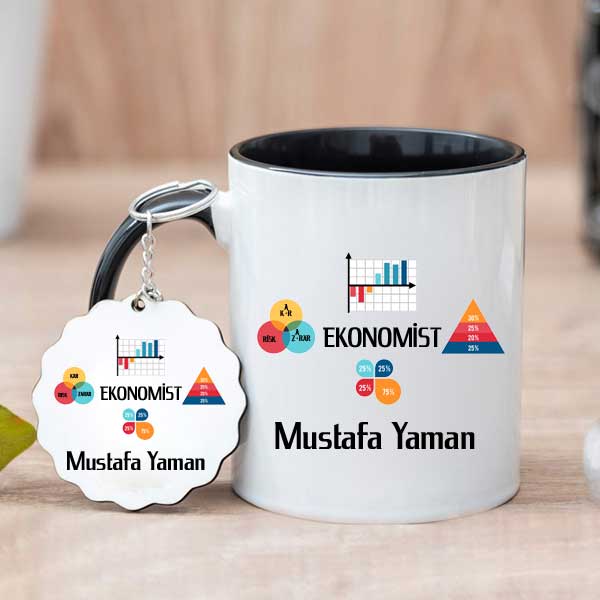 Ekonomiste Hediye Kupa Bardak Ve Anahtarlık