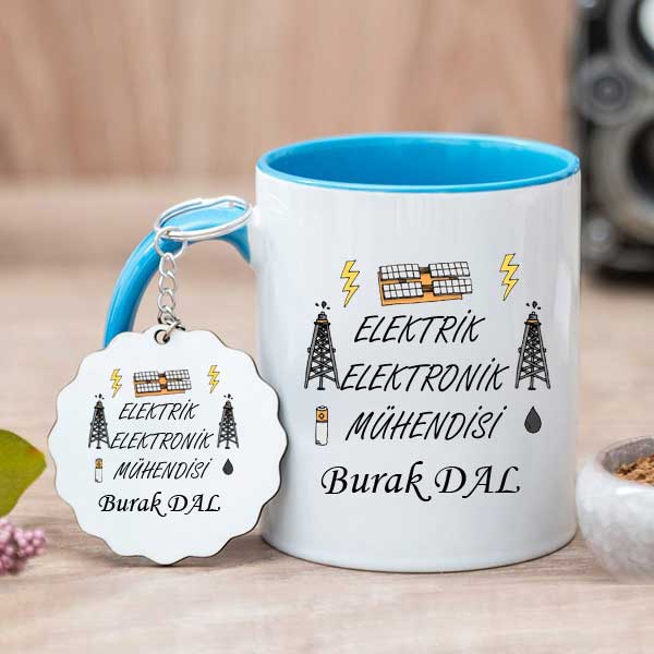 Elektrik Elektronik Mühendisine Hediye Kupa Bardak Ve Anahtarlık