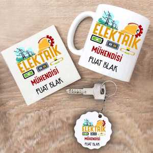 - Elektrik Mühendisi Kupa Bardak Altlık ve Anahtarlık Hediye Seti  - Elektrik Mühendisi Kupa Bardak Altlık ve Anahtarlık Hediye Seti