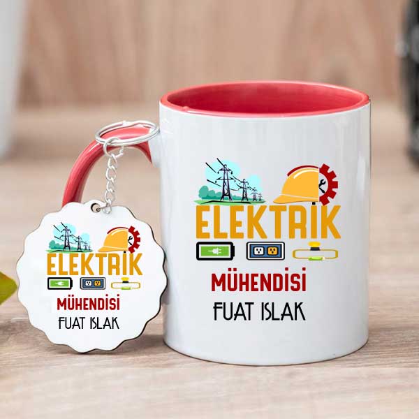 Elektrik Mühendisine Hediye Kupa Bardak Ve Anahtarlık