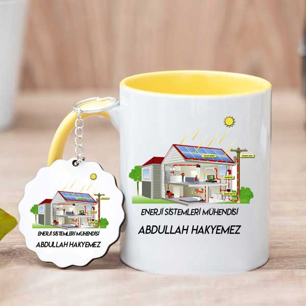 Enerji Sistemleri Mühendisine Hediye Kupa Bardak ve Anahtarlık