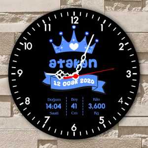  - Erkek Bebek Doğum Özellikli Duvar Saati