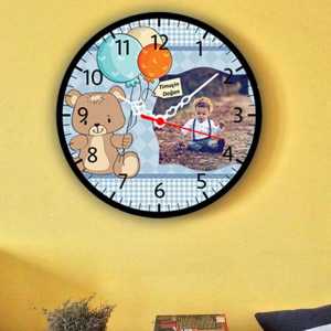 - Erkek Çocuğuna Özel Fotoğraflı Duvar Saati  - Erkek Çocuğuna Özel Fotoğraflı Duvar Saati