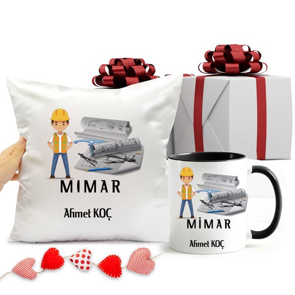 Erkek Mimar Kupa Bardak Ve Yastık