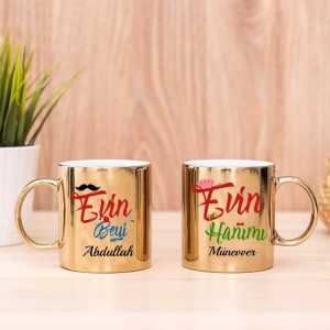  - Evin Hanımı Evin Beyi Gold Kupa Bardak