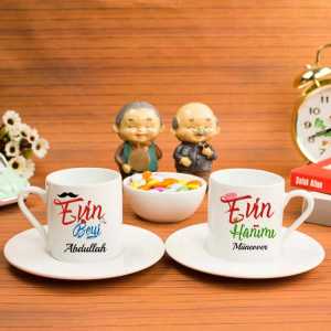 - Evin Hanımı Evin Beyi Türk Kahvesi Fincanı  - Evin Hanımı Evin Beyi Türk Kahvesi Fincanı