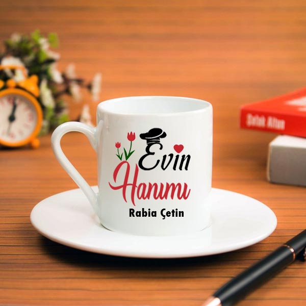 Evin Hanımı İsimli Türk Kahve Fincanı