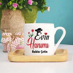 Evin Hanımı İsimli Türk Kahve Fincanı - Thumbnail