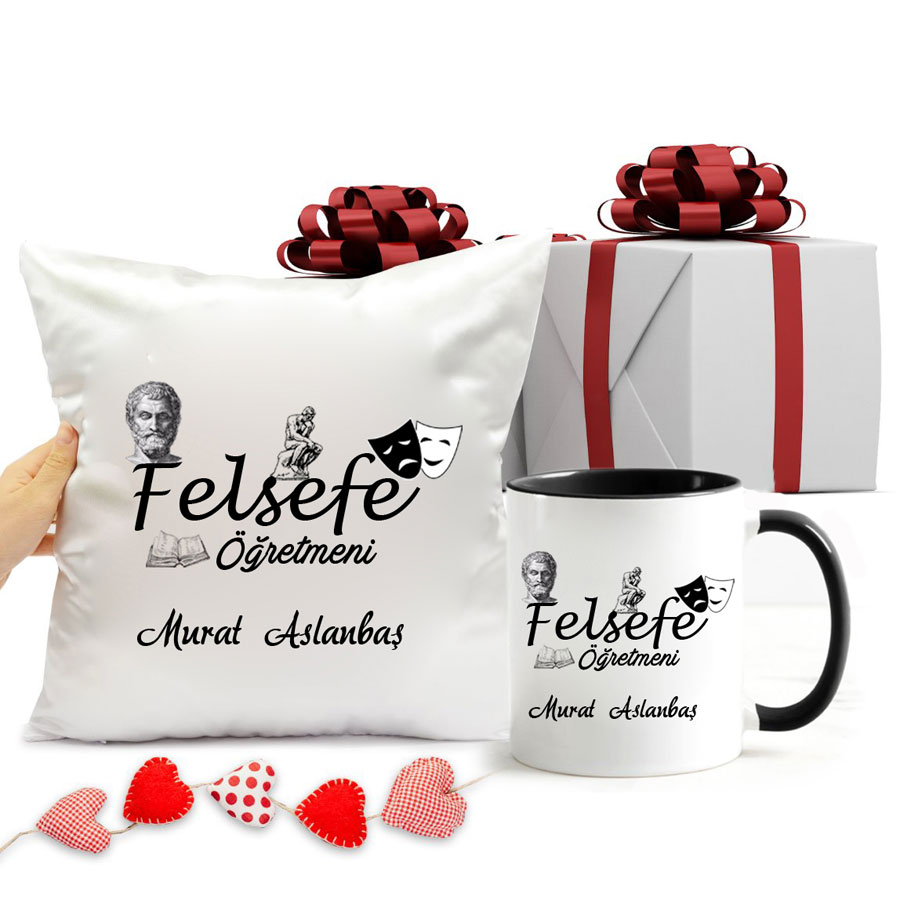Felsefe Öğretmeni Kupa Bardak Ve Yastık