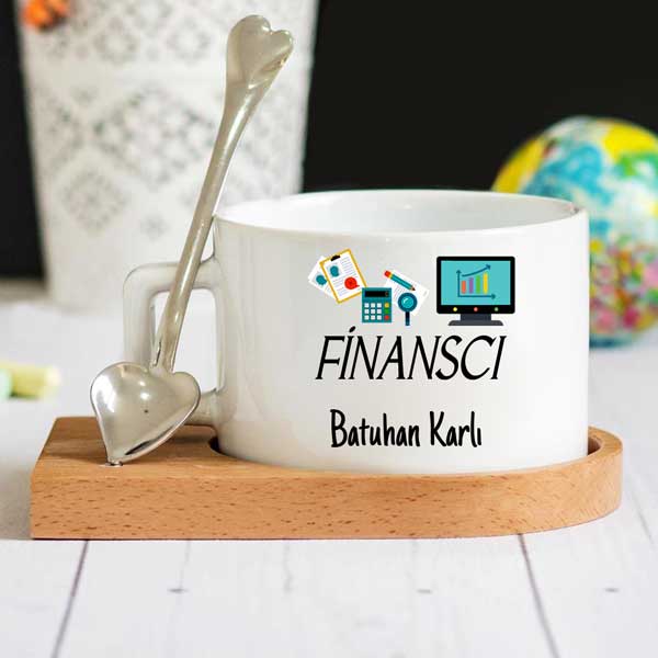 Finanscı Ahşap Altlıklı Lüks Fincan Seti