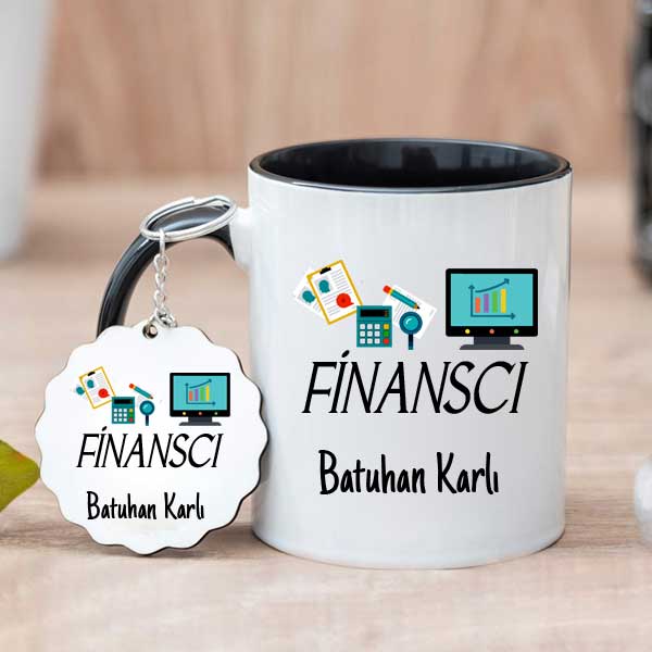 Finanscıya Hediye Kupa Bardak ve Anahtarlık