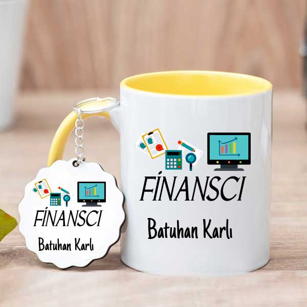 Finanscıya Hediye Kupa Bardak ve Anahtarlık