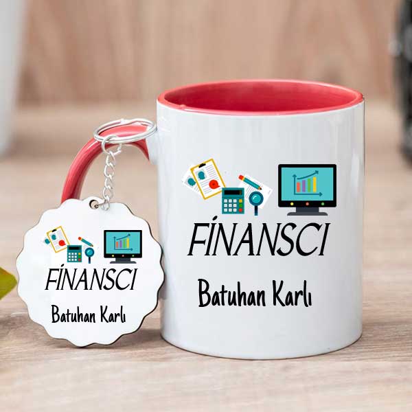 Finanscıya Hediye Kupa Bardak ve Anahtarlık