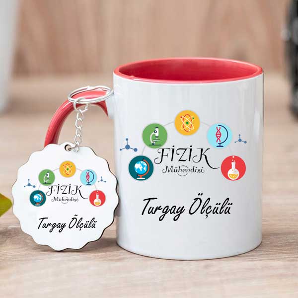 Fizik Mühendisine Hediye Kupa Bardak Ve Anahtarlık
