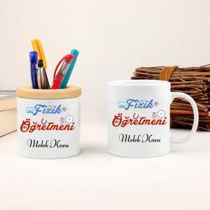 - Fizik Öğretmeni Kupa Bardak ve Kalemlik Hediye Seti  - Fizik Öğretmeni Kupa Bardak ve Kalemlik Hediye Seti