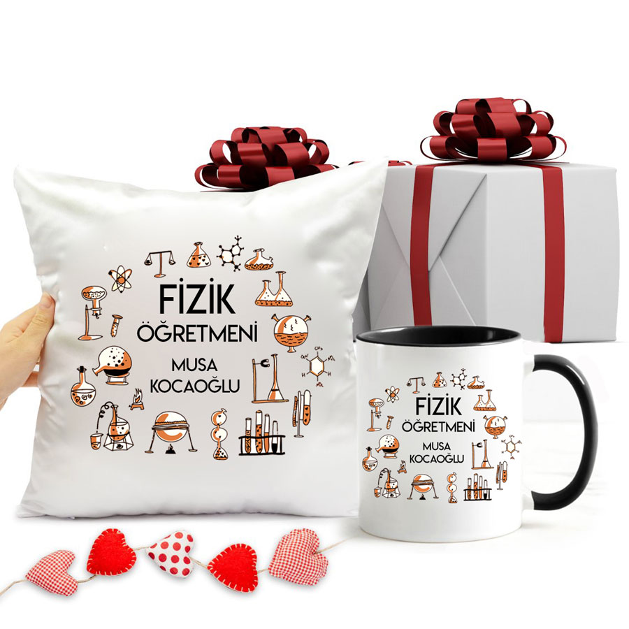 Fizik Öğretmeni Kupa Bardak Ve Yastık Seti