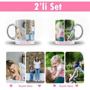 - Fotoğraflı ve Mesajlı İkili Kupa Bardak  - Fotoğraflı ve Mesajlı İkili Kupa Bardak