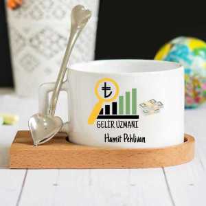 - Gelir Uzmanı Ahşap Altlıklı Lüks Fincan Seti  - Gelir Uzmanı Ahşap Altlıklı Lüks Fincan Seti