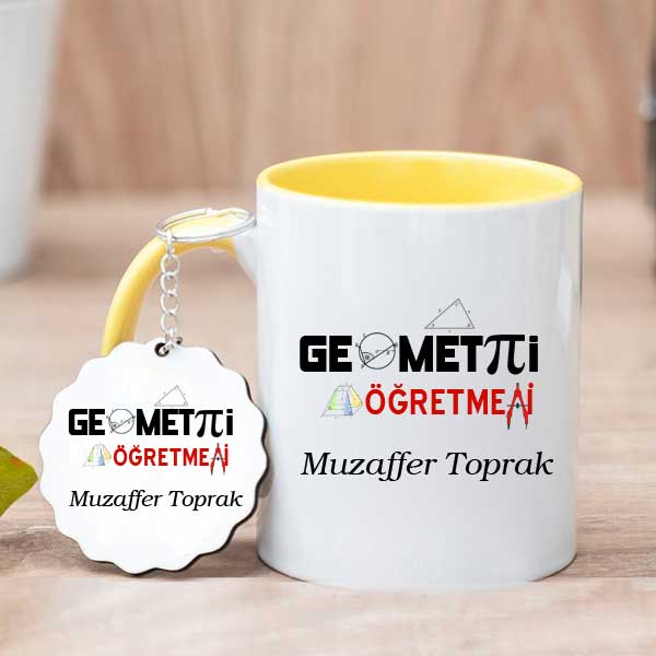 Geometri Öğretmenine Hediye Kupa Bardak Ve Anahtarlık