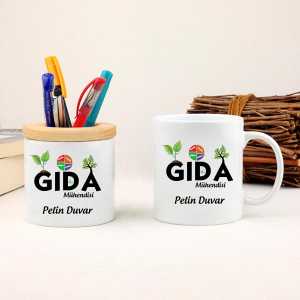- Gıda Mühendisi Kupa Bardak ve Kalemlik Hediye Seti  - Gıda Mühendisi Kupa Bardak ve Kalemlik Hediye Seti