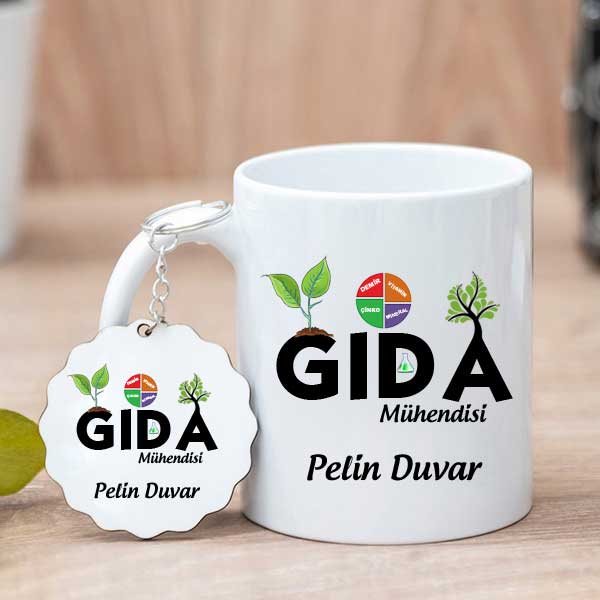 Gıda Mühendisine Hediye Kupa Bardak Ve Anahtarlık