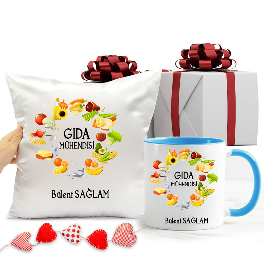 Gıda Mühendisi İsimli Kupa Bardak Ve Yastık