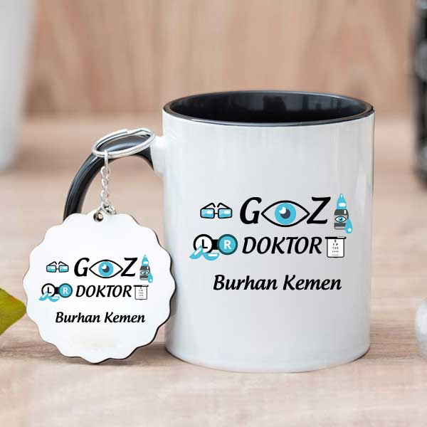 Göz Doktoruna Hediye Kupa Bardak Ve Anahtarlık