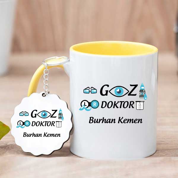 Göz Doktoruna Hediye Kupa Bardak ve Anahtarlık