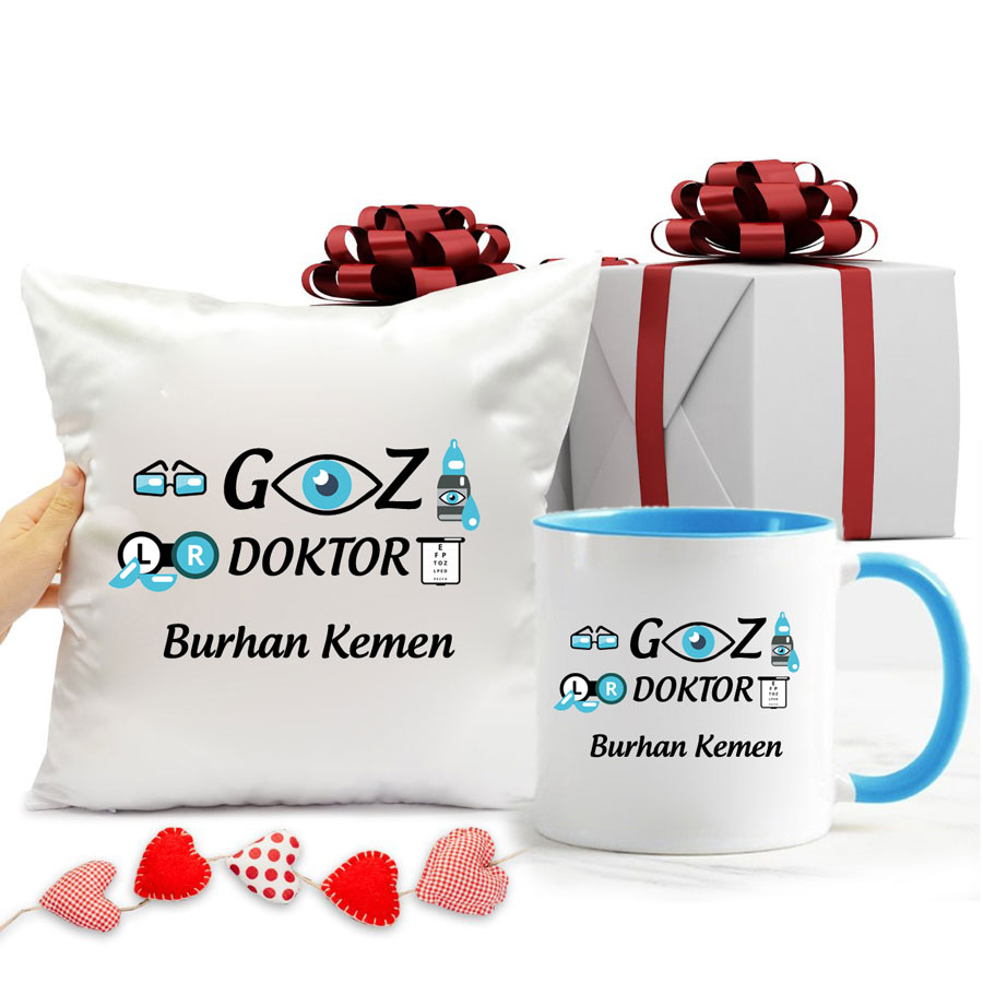Göz Doktoru Kupa Bardak Ve Yastık
