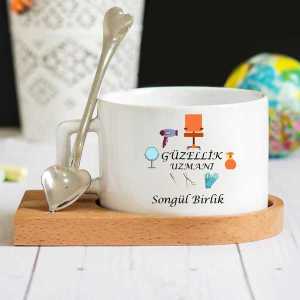 - Güzellik Uzmanı Ahşap Altlıklı Lüks Fincan Seti  - Güzellik Uzmanı Ahşap Altlıklı Lüks Fincan Seti