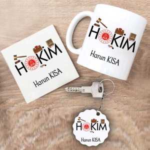  - Hakim Kupa Bardak Altlık ve Anahtarlık Hediye Seti