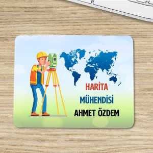 Harita Mühendisine Hediye İsimli Mouse Pad - Thumbnail