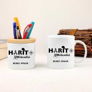 - Harita Mühendisine Hediye Kupa Bardak ve Kalemlik Seti  - Harita Mühendisine Hediye Kupa Bardak ve Kalemlik Seti