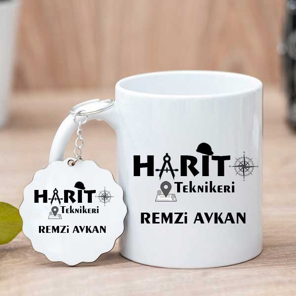 Harita Teknikerine Hediye Kupa Bardak Ve Anahtarlık