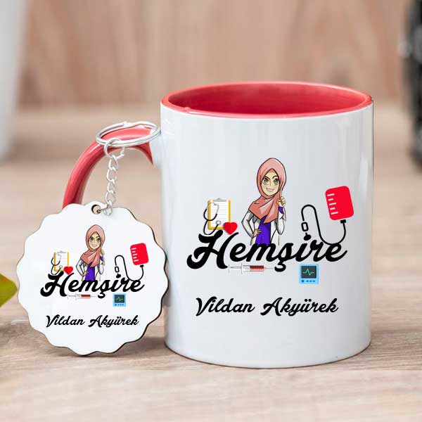 Hemşire Hediyesi Kupa Bardak Ve Anahtarlık