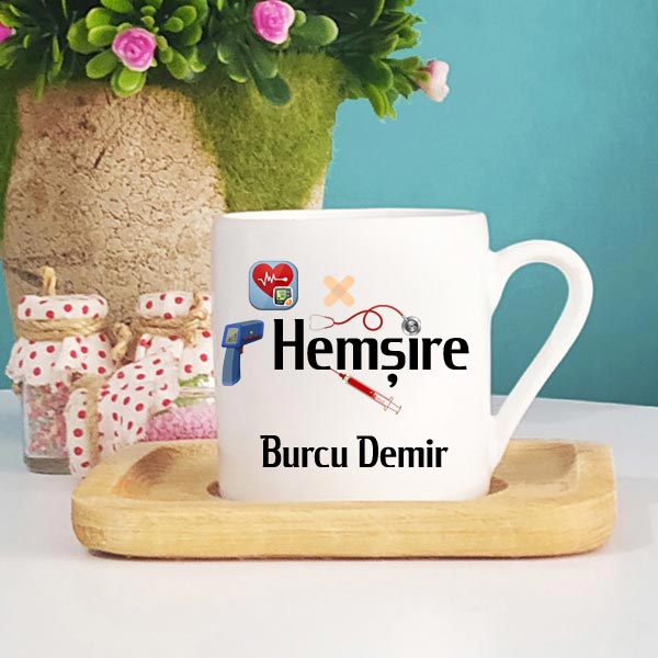 Hemşireye İsimli Türk Kahve Fincanı