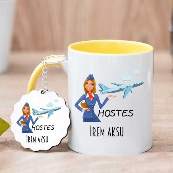 Hostese Hediye Kupa Bardak Ve Anahtarlık