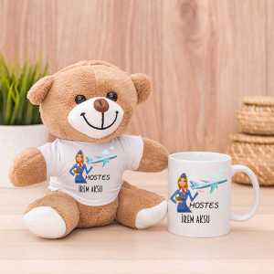 - Hostese Hediye Peluş Ayıcık ve Kupa Bardak  - Hostese Hediye Peluş Ayıcık ve Kupa Bardak