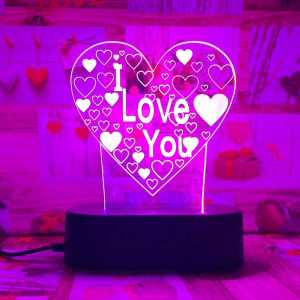 I Love You Temalı Gece Lambası - Thumbnail