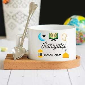 - İlahiyatçı Ahşap Altlıklı Lüks Fincan Seti  - İlahiyatçı Ahşap Altlıklı Lüks Fincan Seti