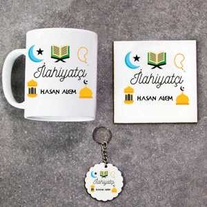 - İlahiyatçı Kupa Bardak Altlık ve Anahtarlık Hediye Seti  - İlahiyatçı Kupa Bardak Altlık ve Anahtarlık Hediye Seti