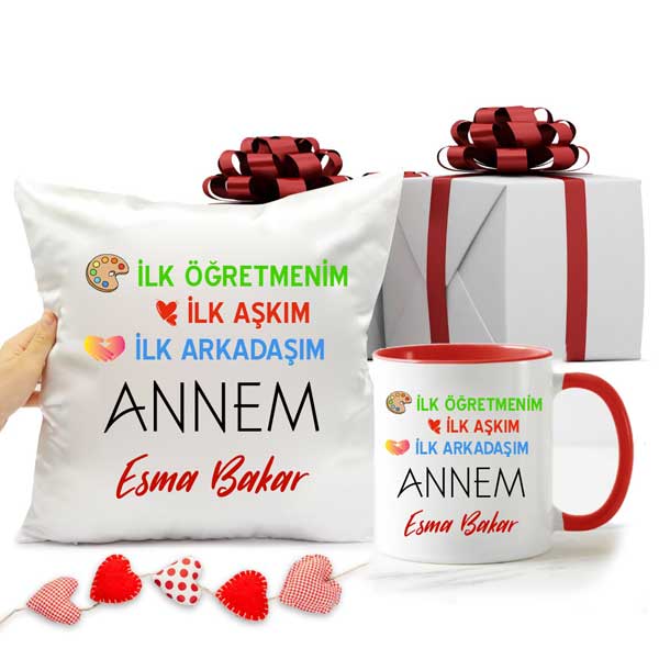 İlk Öğretmenim,aşkım,arkadaşım Kupa Bardak Ve Yastık
