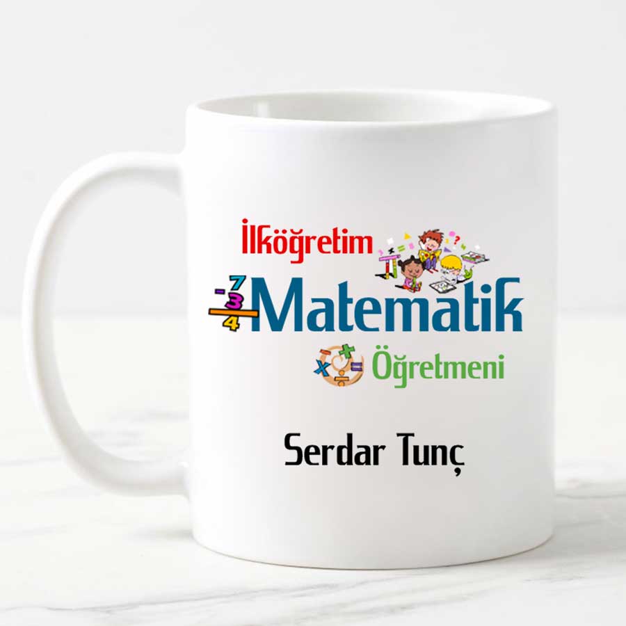 İlköğretim Matematik Öğretmenine Hediye Kupa Bardak