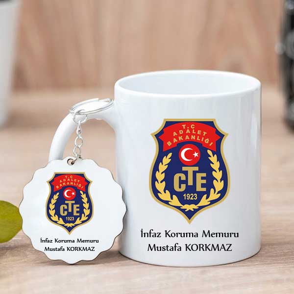 İnfaz Koruma Memuruna Hediye Kupa Bardak ve Anahtarlık