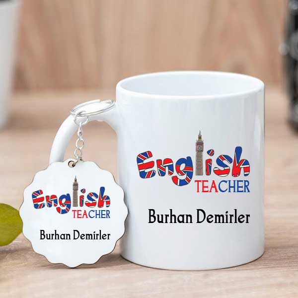 İngilizce Öğretmenine Hediye Kupa Bardak Ve Anahtarlık