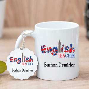 İngilizce Öğretmenine Hediye Kupa Bardak ve Anahtarlık - Thumbnail