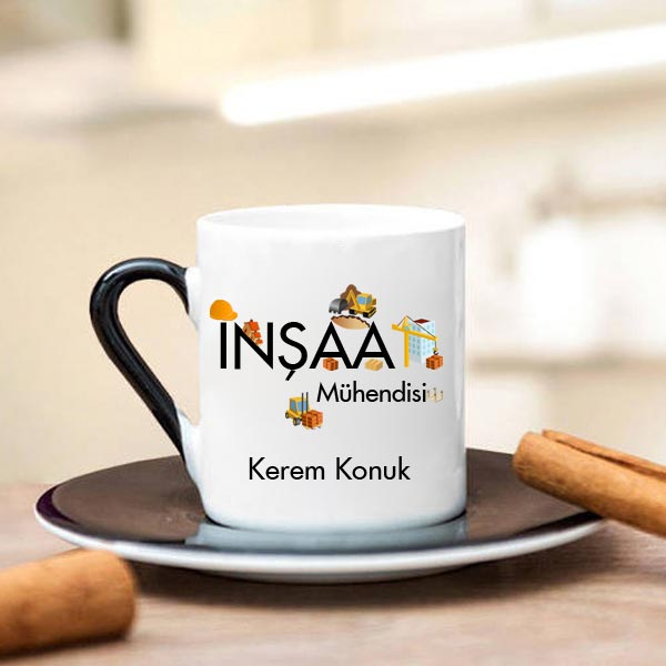 İnşaat Mühendisi Türk Kahvesi Fincanı