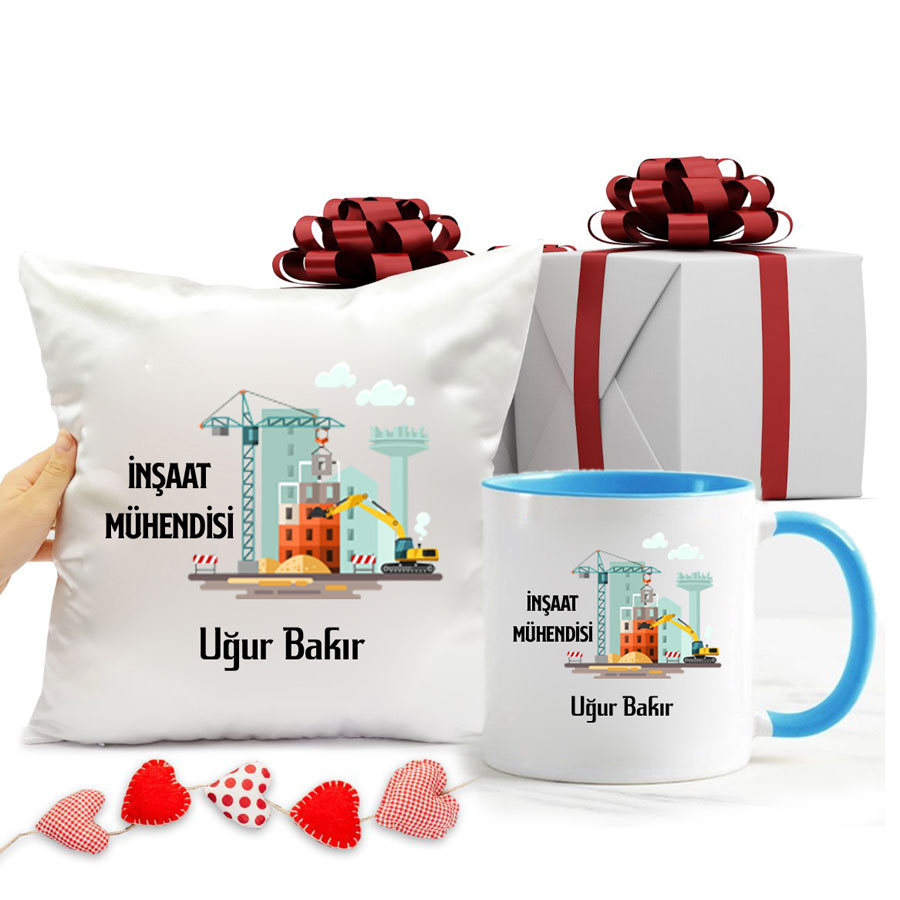 İnşaat Mühendisi İsimli Kupa Bardak Ve Yastık